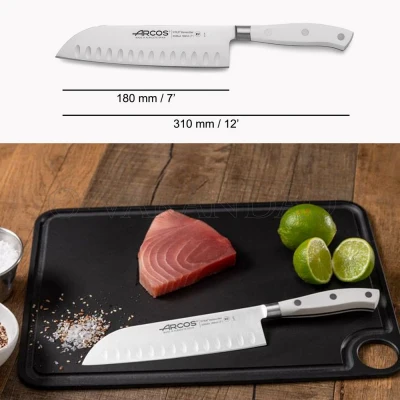 FACA SANTOKU 18CM C/ ALVÉOLOS BRANCO